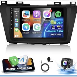 2+64G Car Radio for Mazda 5 2010-2015 9’’ Wireless CarPlay Android Auto