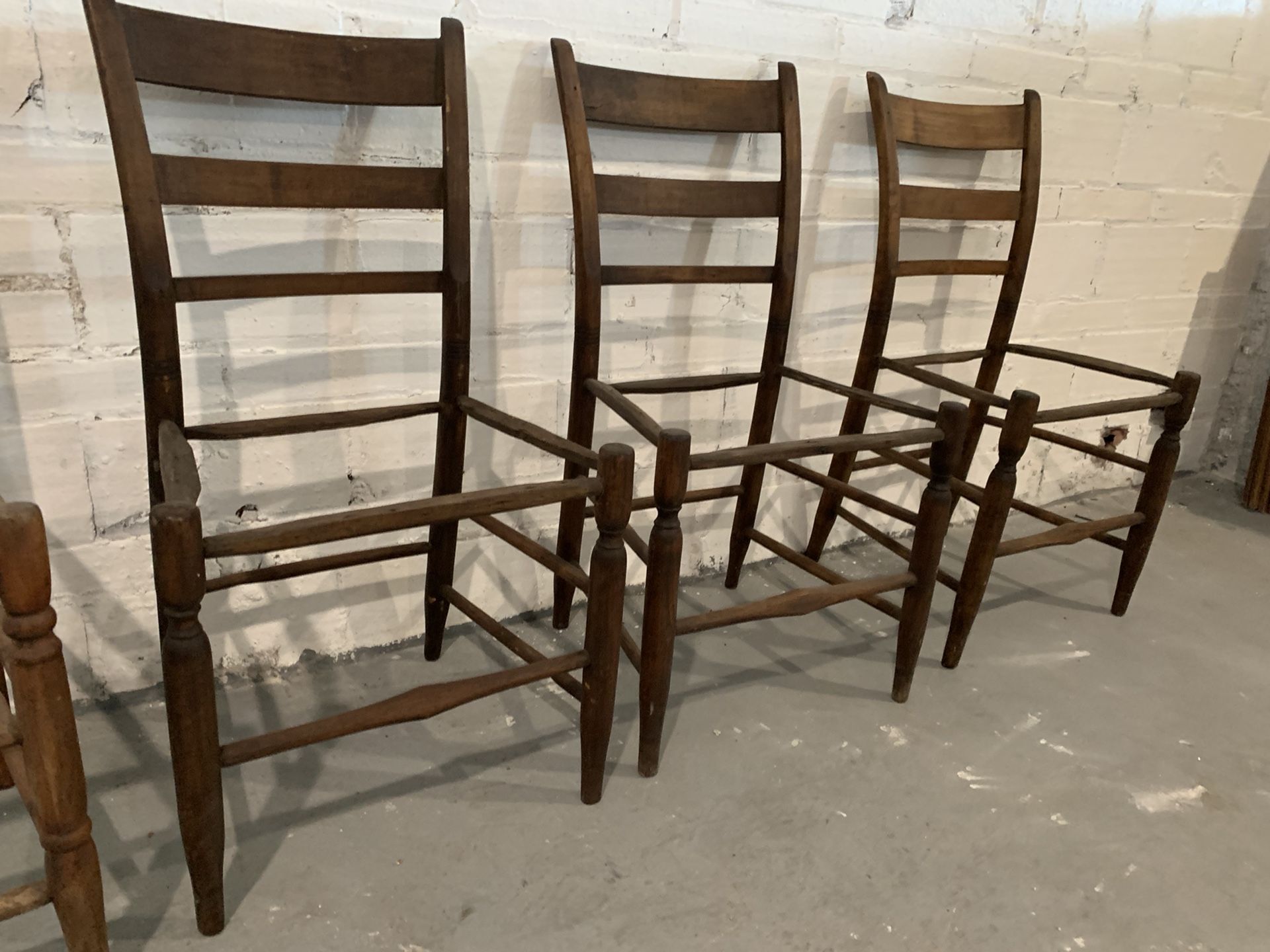 (4) Vintage Ladder Back Chairs