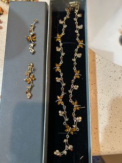 Butterfly necklace and earrings