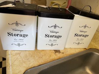 3 Vintage retro Storage Containers