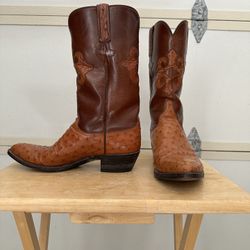 Lucchese Men’s Full Quill Ostrich Boots Size 10