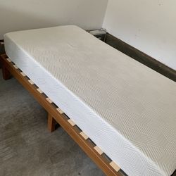 Twin 12in Platform Bed And Lucid 10in Mattress $150 Obo