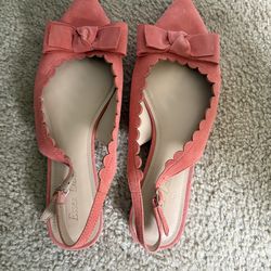Peach Sling Back Flat Essex Lane size8