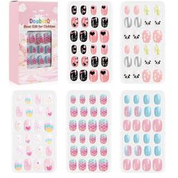 120pcs/set Kids Cute False Nails Complete Diy Nail Art