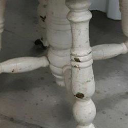 Antique Piano Stool-  Victorian w Brass glass ball claw feet (painted White)