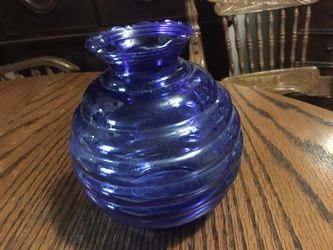 Vintage Cobalt Blue Beehive Vase