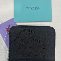 Tiffany & Co Black Small  Zip Wallet