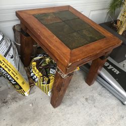Heavy Wooden Side Table 