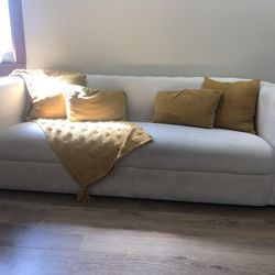 Cream Velvet Sofa couch $800 OBO