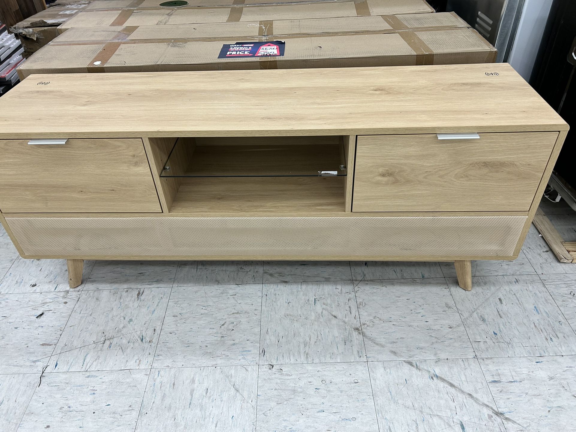 NEW TV STAND | Built- In Speaker And 2 Wireless Chargers