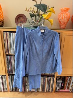DRAMATIC PRICE DROP: NWOT, ALFRED DUNNER mixed sized (JKT,12; PANTS 10 but elasticized back half of waistline can fit a 12), WASHABLE SUEDE-LIKE MATER