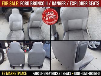 Ford Gray Bucket Seats – Fits Bronco II, Ranger, Explorer (Pair)