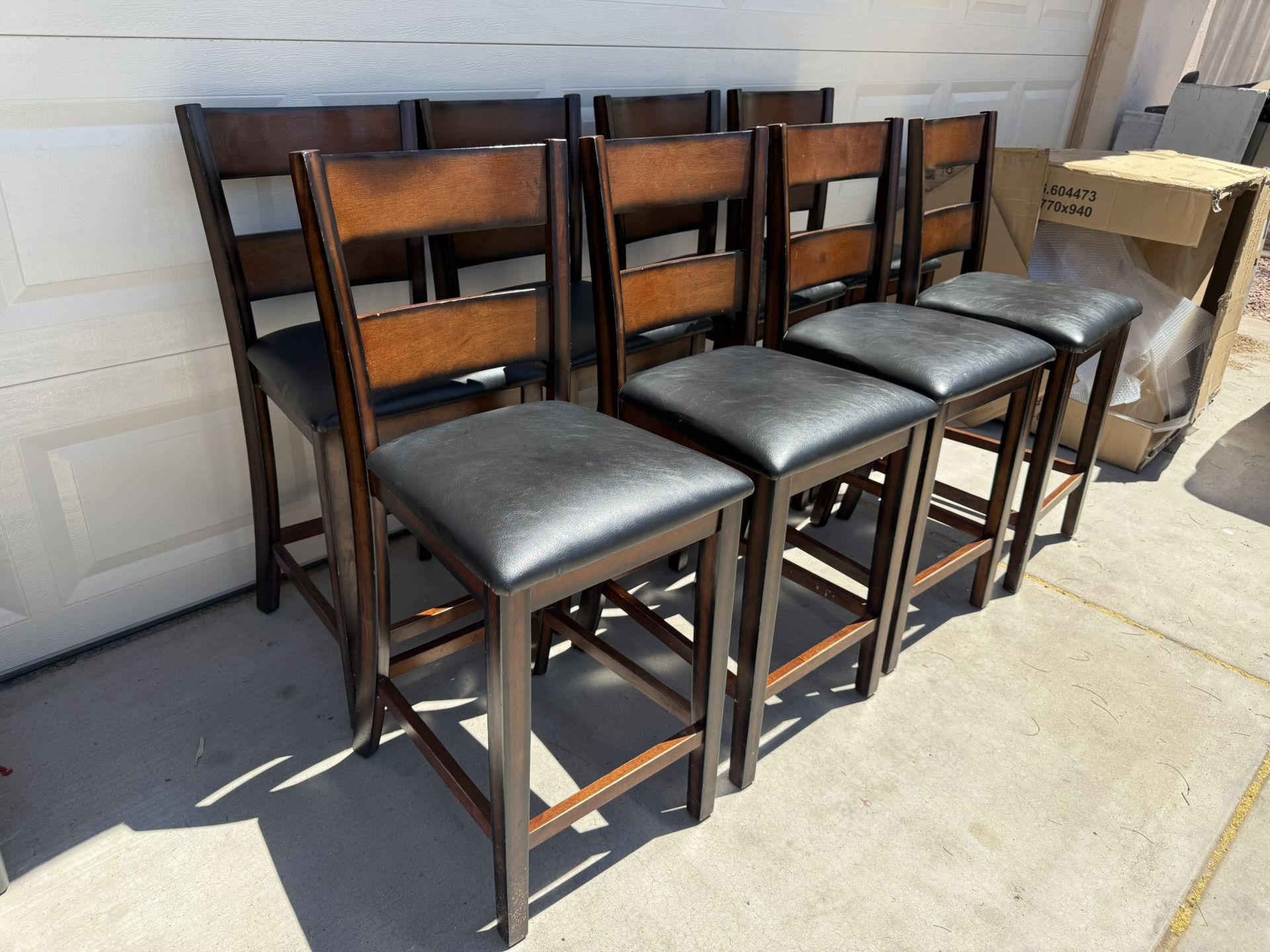 8 Pub Leather Chairs