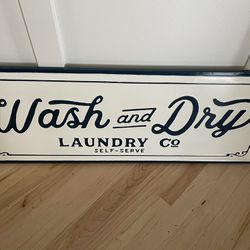 Large Metal Laundry Sign