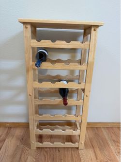28 bottle oak wine rack