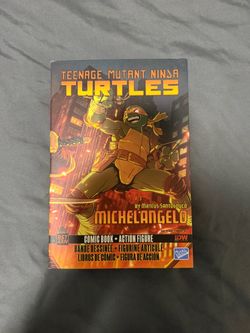 TMNT Michelangelo Comic Book + Action Figure Set