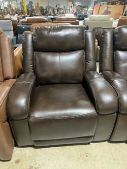 🔥On Sale🔥Brown  Genuine Leather Power Recliner Chair$339