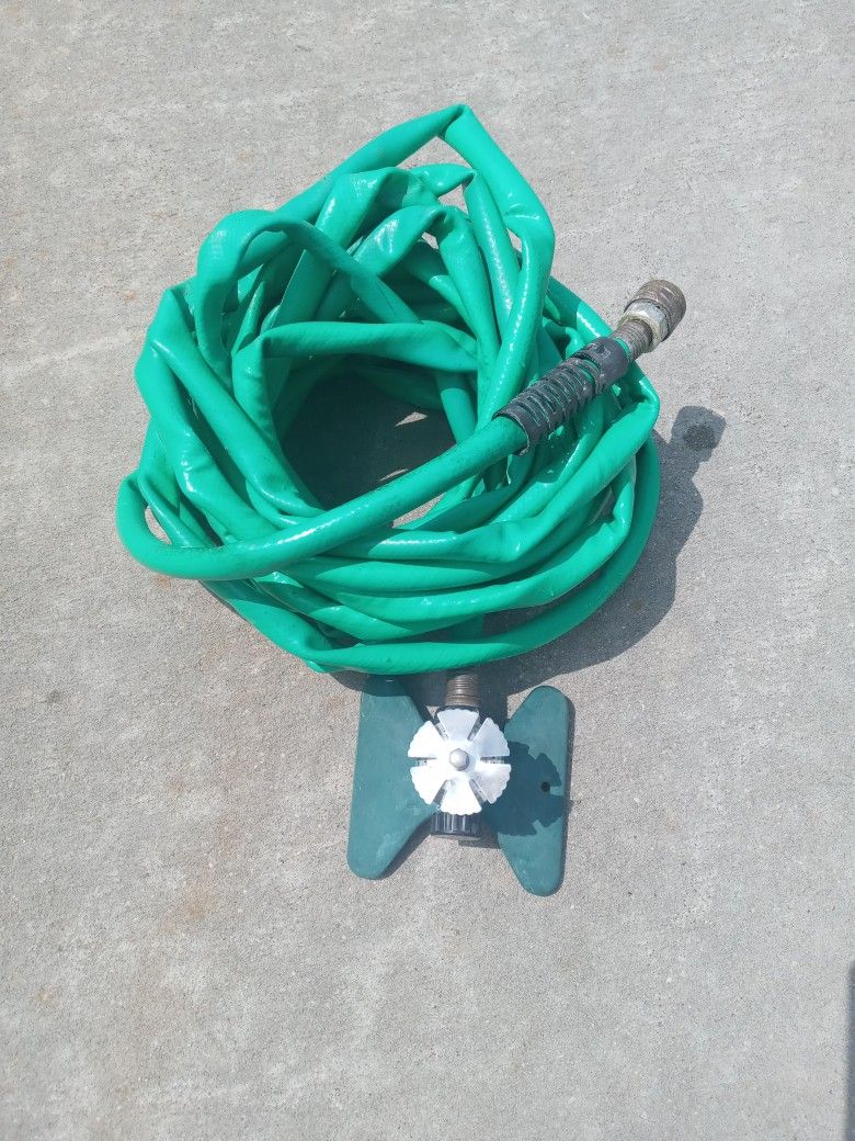50 Ft Water Hose And Yard 360 Sprinkler