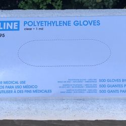 NEW*👉🏻Uline 500 Polyethylene Gloves Clear 1 Mil S-7895 Single Use Ambidextrous (Silver Lake)