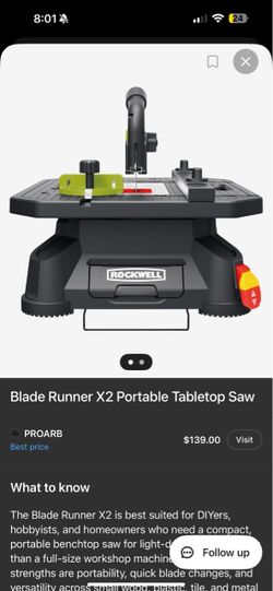 Rockwell Blade Runner X2 Portable Tabletop Saw