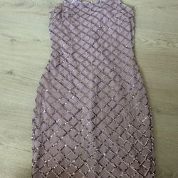 Purple Sequin Bodycon Dress With Adjustable Straps