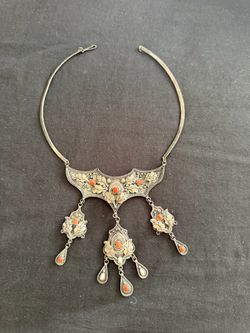 Silver necklace antique