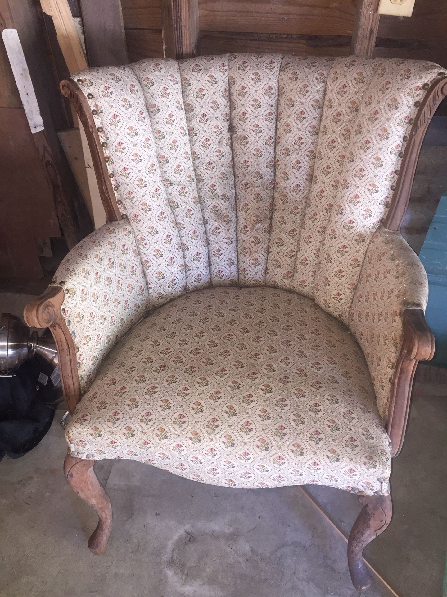 vintage chair, miscellaneous items