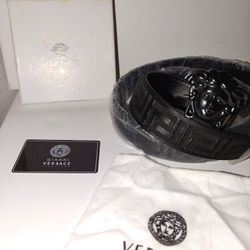 Black Leather Versace belt