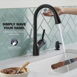 KITCHEN FAUCET - KOHLER R26281-SD-BL Maxton Touchless Pull-Down Kitchen Faucet with soap/Lotion Dispenser, Matte Black