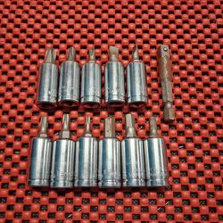 12pc Socket Style Driver Bits 1/4" Assorted