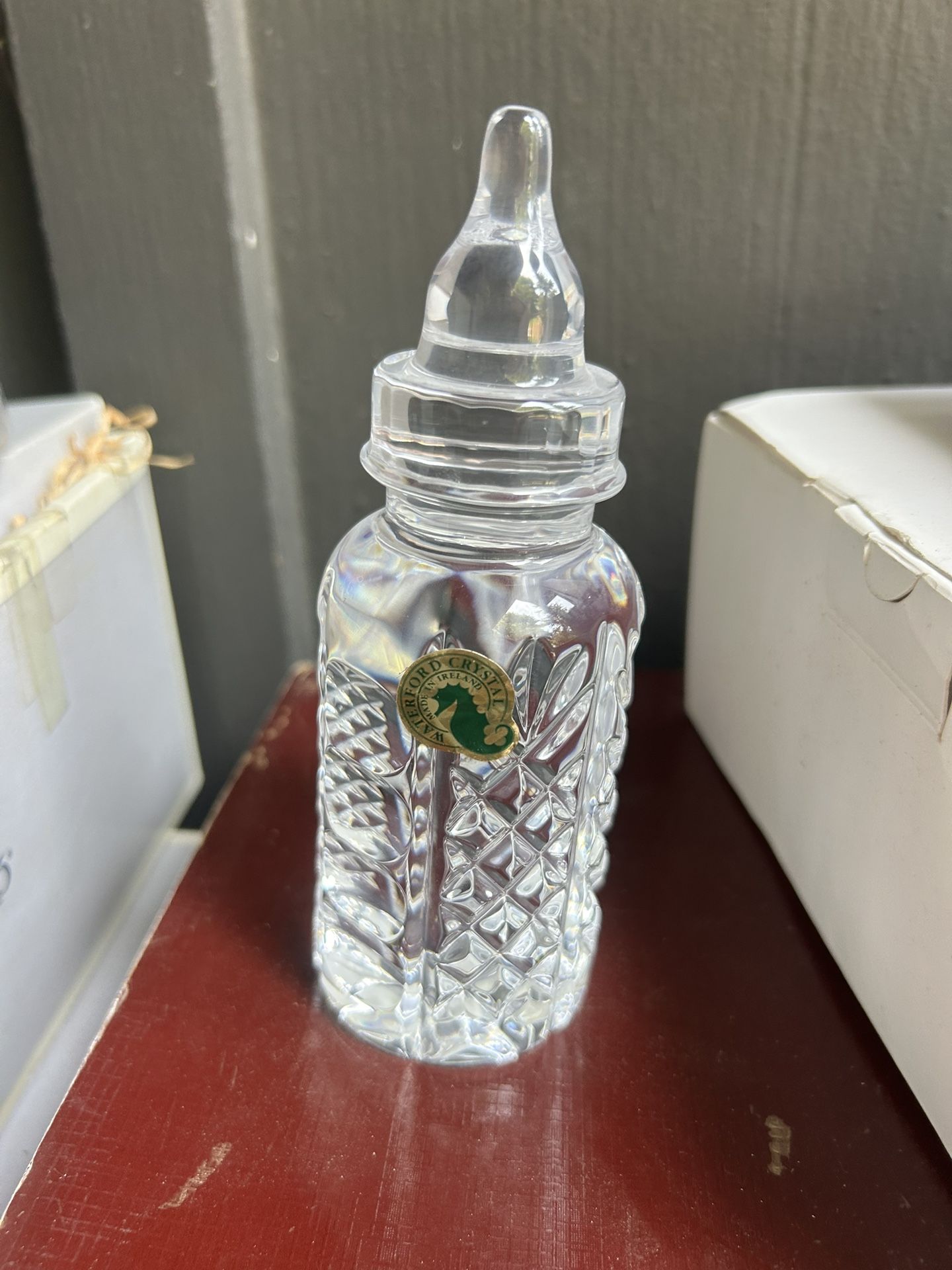 Waterford Crystal Baby Collection Baby Bottle Figurine Paperweight