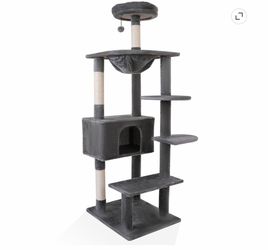 Vibrant Life 70" Cat Tree for Indoor Cat,Multi-Level Cat Tower with Scratching Posts, Gray