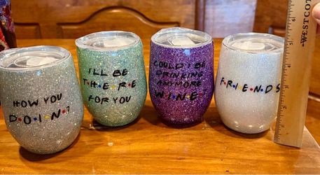 Friends TV Show Glitter Tumbler Set of 4