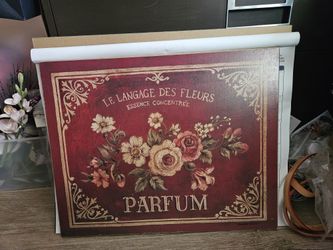 Cute French Parfum Perfume Wood Wall ART plaque 