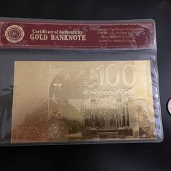 Gold Euro Banknote 
