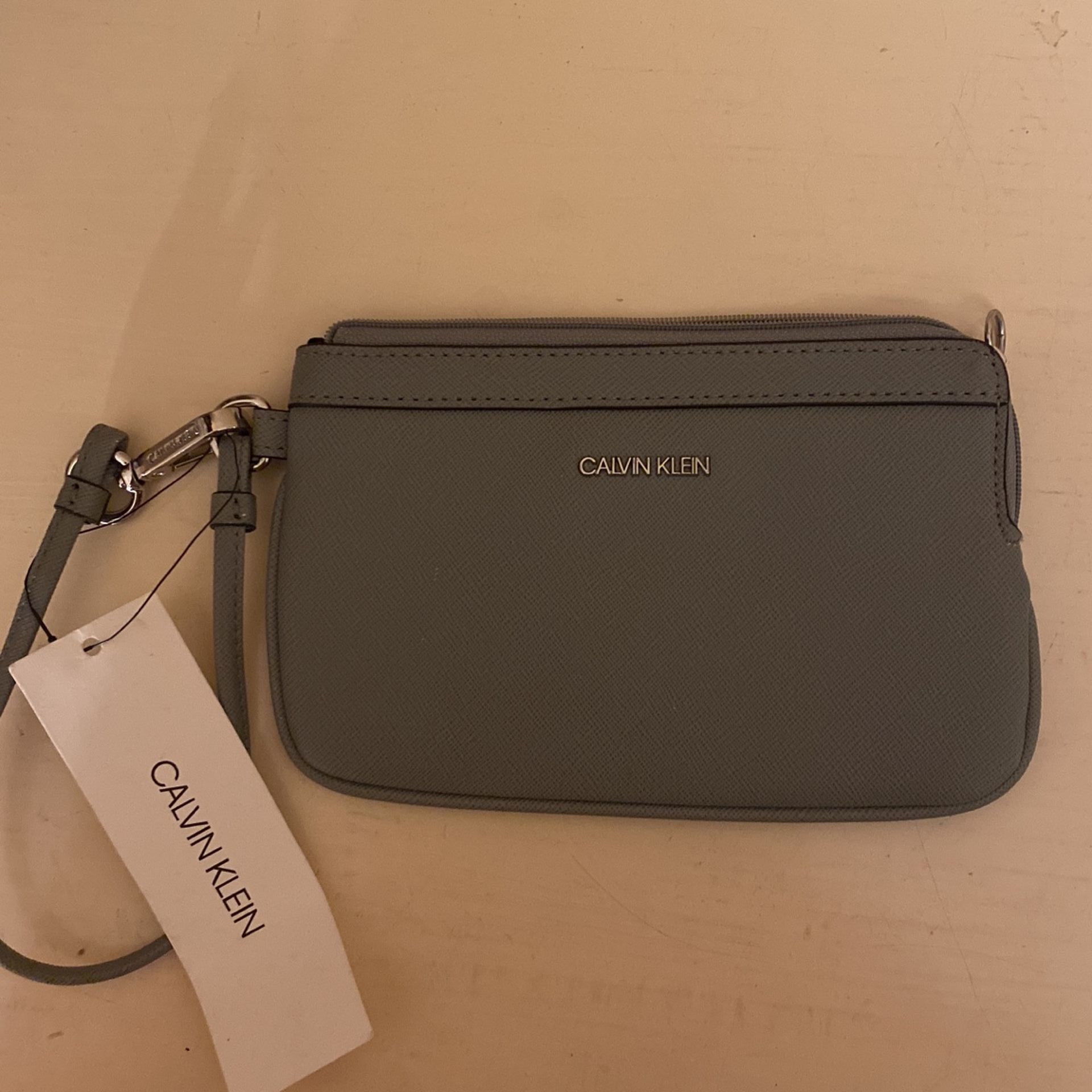 Calvin Klien Grey Wristlet Wallet With Removable Strap  For Wallet Use $5 C My Other Wallets Ty