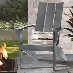 Wood Outdoor Modern Adirondack Chair, Grey Color, New in Box 