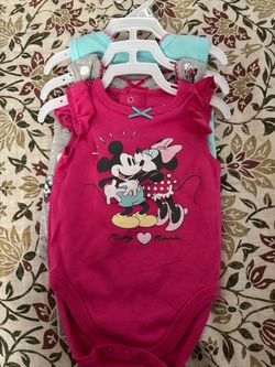 Disney Mickey & Minnie Baby Onesies Set of 3