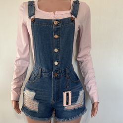 Denim Shorts Overalls (small-medium)