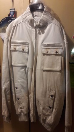 White leather jacket 4x willing to trade.