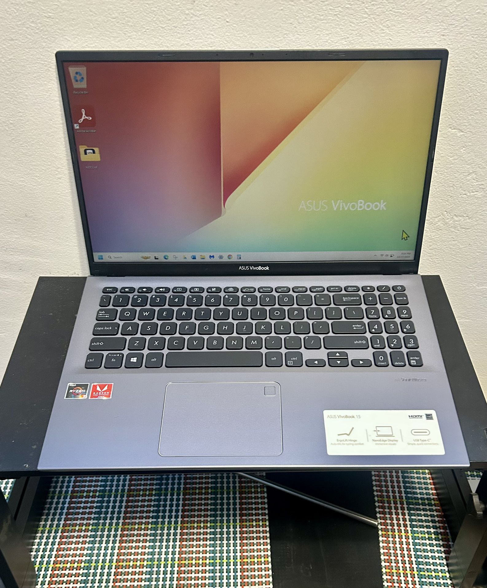 ASUS VivoBook 15 (15.6″) FHD Display, AMD Ryzen 3 3200U, 4GB DDR4, 128GB SSD, Windows 11, Slate Gray, F512DA-WH31 Laptop