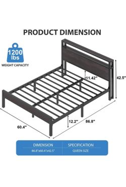 Queen bed frame with LED lights!!