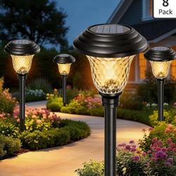 Beau Jardin 8 Pack Solar Pathway Lights White+Color Changing 