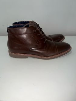 Brown Leather Lace-Up Chukka Boots
