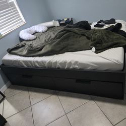 Full Size Bed Frame With 2 Night Stands 