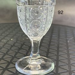 Set of (4) Gorgeous Panelled Jewels" Goblets. Bellaire Goblet Co. One has small chip at base. See pics. 