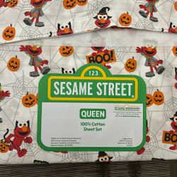Halloween Elmo Bed queen Sheet Set 