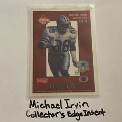 Michael Irvin Dallas Cowboys Hall of Fame WR Collector’s Edge Short Print Insert Card. 