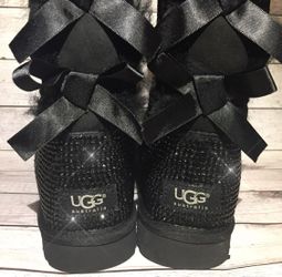 UGG Bailey Bow II Customized w Crystals Bling