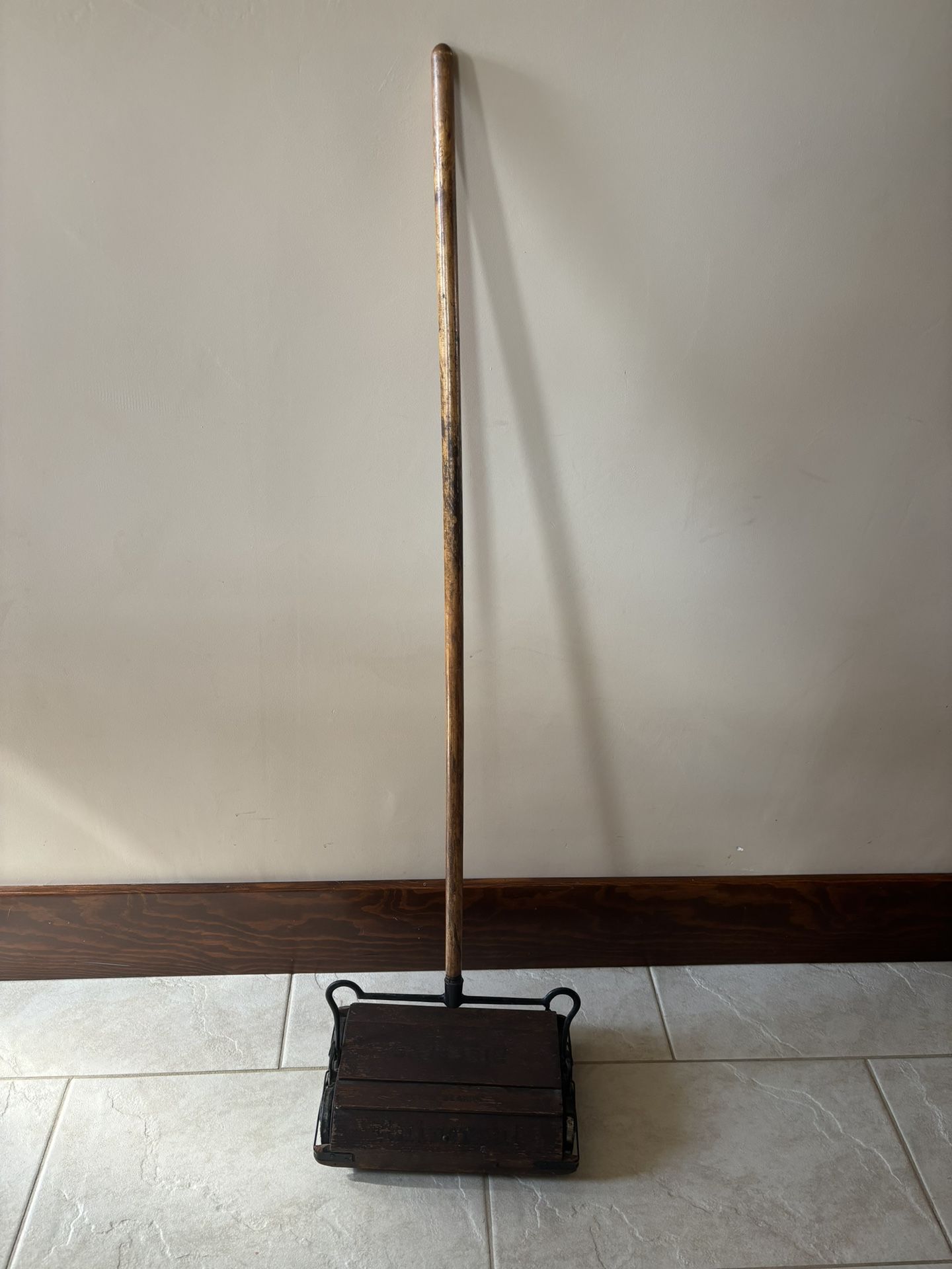 Antique Bissell Wooden Vacuum Sweeper 